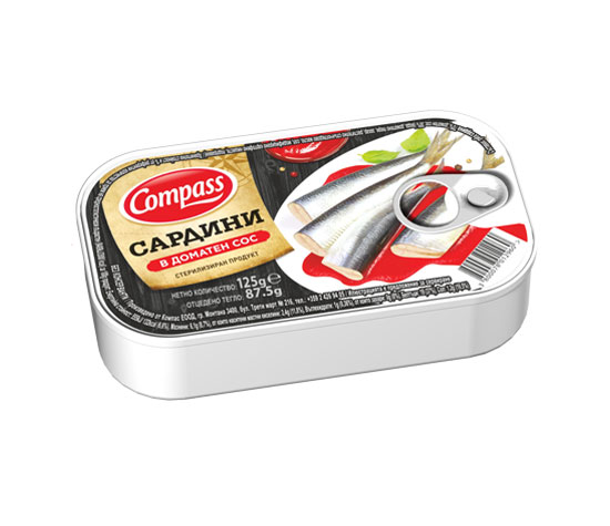 КОМПАС САРДИНИ В ДОМ.СОС 125ГР.